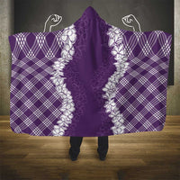 Hawaii Aloha Plumeria Lei Violet Palaka Hooded Blanket LT7 - Polynesian Pride
