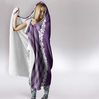 Hawaii Aloha Plumeria Lei Violet Palaka Hooded Blanket LT7 - Polynesian Pride