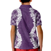 Hawaii Aloha Plumeria Lei Violet Palaka Kid Polo Shirt LT7 - Polynesian Pride