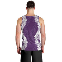Hawaii Aloha Plumeria Lei Violet Palaka Men Tank Top LT7 - Polynesian Pride