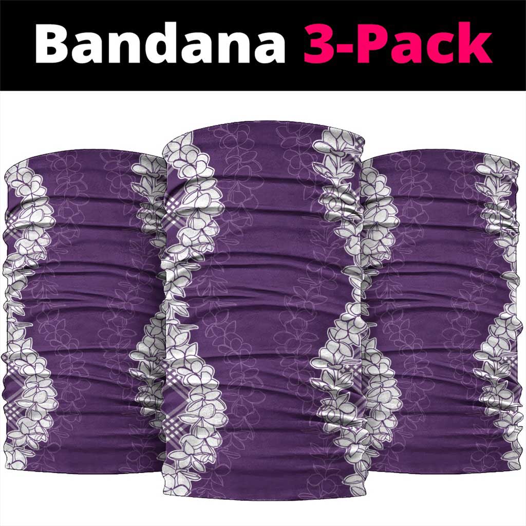 Hawaii Aloha Plumeria Lei Violet Palaka Neck Gaiter LT7 package One Size: 25*50cm Violet - Polynesian Pride