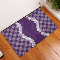 Hawaii Aloha Plumeria Lei Violet Palaka Rubber Doormat LT7 - Polynesian Pride