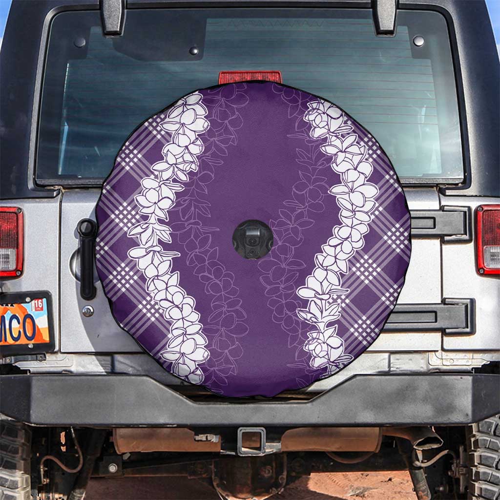 Hawaii Aloha Plumeria Lei Violet Palaka Spare Tire Cover LT7 Violet - Polynesian Pride