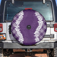 Hawaii Aloha Plumeria Lei Violet Palaka Spare Tire Cover LT7 Violet - Polynesian Pride