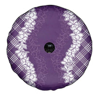 Hawaii Aloha Plumeria Lei Violet Palaka Spare Tire Cover LT7 - Polynesian Pride
