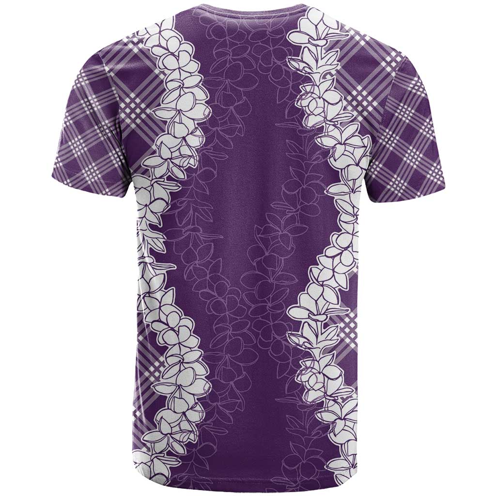 Hawaii Aloha Plumeria Lei Violet Palaka T Shirt LT7 - Polynesian Pride