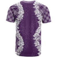Hawaii Aloha Plumeria Lei Violet Palaka T Shirt LT7 - Polynesian Pride