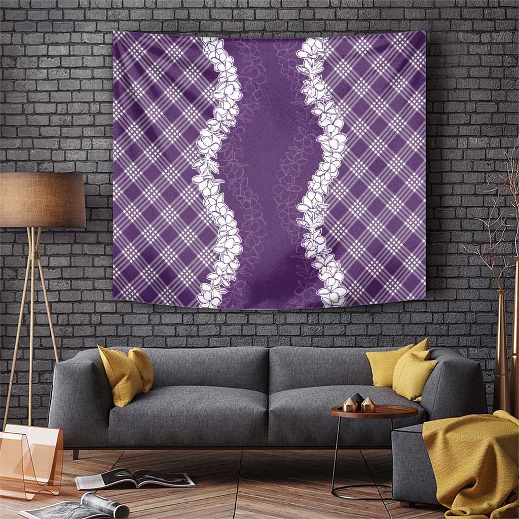 Hawaii Aloha Plumeria Lei Violet Palaka Tapestry LT7 Violet - Polynesian Pride