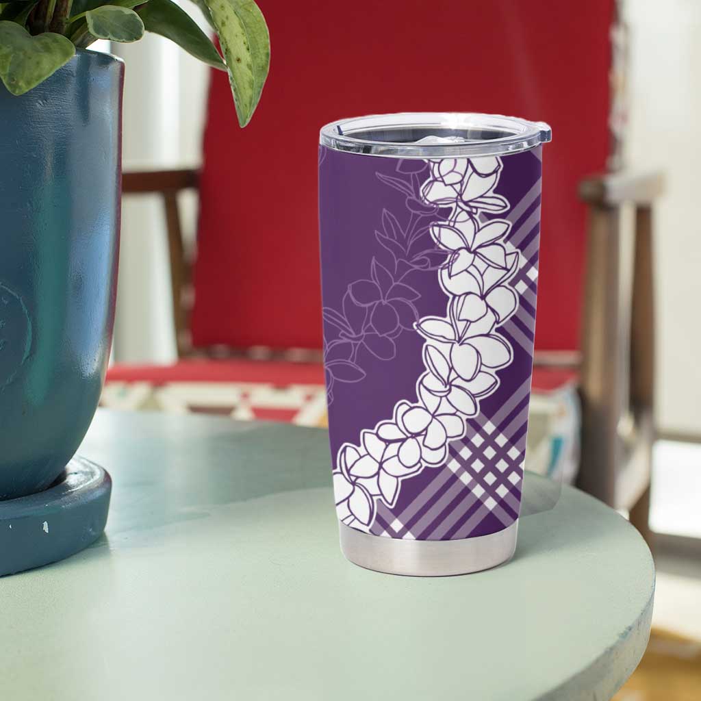 Hawaii Aloha Plumeria Lei Violet Palaka Tumbler Cup LT7 - Polynesian Pride