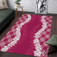 Hawaii Aloha Plumeria Lei Fuschia Palaka Area Rug LT7 Fuschia - Polynesian Pride
