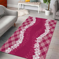 Hawaii Aloha Plumeria Lei Fuschia Palaka Area Rug LT7 - Polynesian Pride