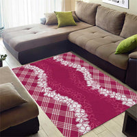 Hawaii Aloha Plumeria Lei Fuschia Palaka Area Rug LT7 - Polynesian Pride