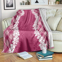 Hawaii Aloha Plumeria Lei Fuschia Palaka Blanket LT7 Fuschia - Polynesian Pride