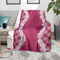 Hawaii Aloha Plumeria Lei Fuschia Palaka Blanket LT7 - Polynesian Pride