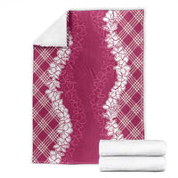 Hawaii Aloha Plumeria Lei Fuschia Palaka Blanket LT7 - Polynesian Pride