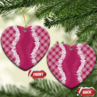 Hawaii Aloha Plumeria Lei Fuschia Palaka Ceramic Ornament LT7 Heart Fuschia - Polynesian Pride