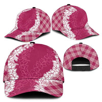 Hawaii Aloha Plumeria Lei Fuschia Palaka Classic Cap LT7 - Polynesian Pride
