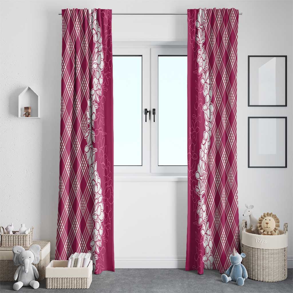 Hawaii Aloha Plumeria Lei Fuschia Palaka Window Curtain LT7 - Polynesian Pride
