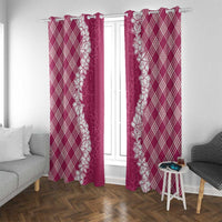 Hawaii Aloha Plumeria Lei Fuschia Palaka Window Curtain LT7 With Grommets Fuschia - Polynesian Pride