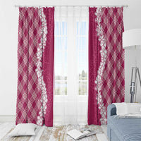 Hawaii Aloha Plumeria Lei Fuschia Palaka Window Curtain LT7 - Polynesian Pride