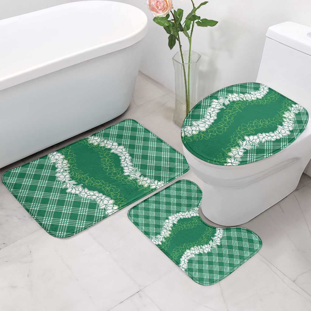 Hawaii Aloha Plumeria Lei Green Palaka Bathroom Set LT7 - Polynesian Pride