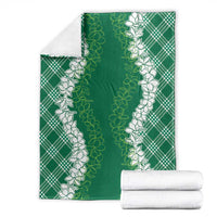 Hawaii Aloha Plumeria Lei Green Palaka Blanket LT7 - Polynesian Pride