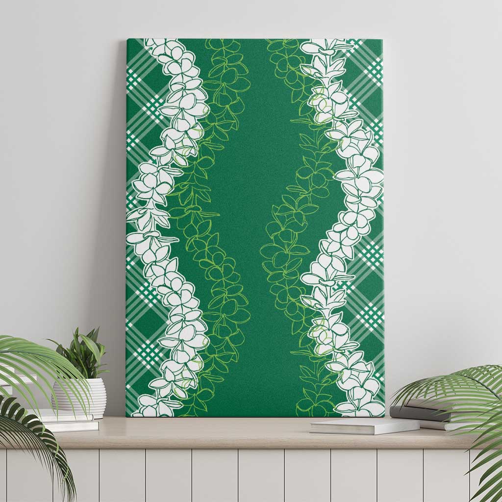 Hawaii Aloha Plumeria Lei Green Palaka Canvas Wall Art LT7 - Polynesian Pride