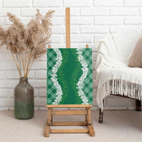 Hawaii Aloha Plumeria Lei Green Palaka Canvas Wall Art LT7 - Polynesian Pride