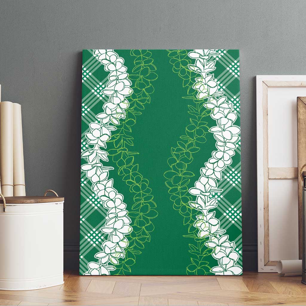 Hawaii Aloha Plumeria Lei Green Palaka Canvas Wall Art LT7 - Polynesian Pride