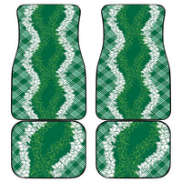 Hawaii Aloha Plumeria Lei Green Palaka Car Mats LT7 - Polynesian Pride