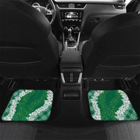 Hawaii Aloha Plumeria Lei Green Palaka Car Mats LT7 Set 2pcs - Back Green - Polynesian Pride