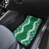 Hawaii Aloha Plumeria Lei Green Palaka Car Mats LT7 - Polynesian Pride