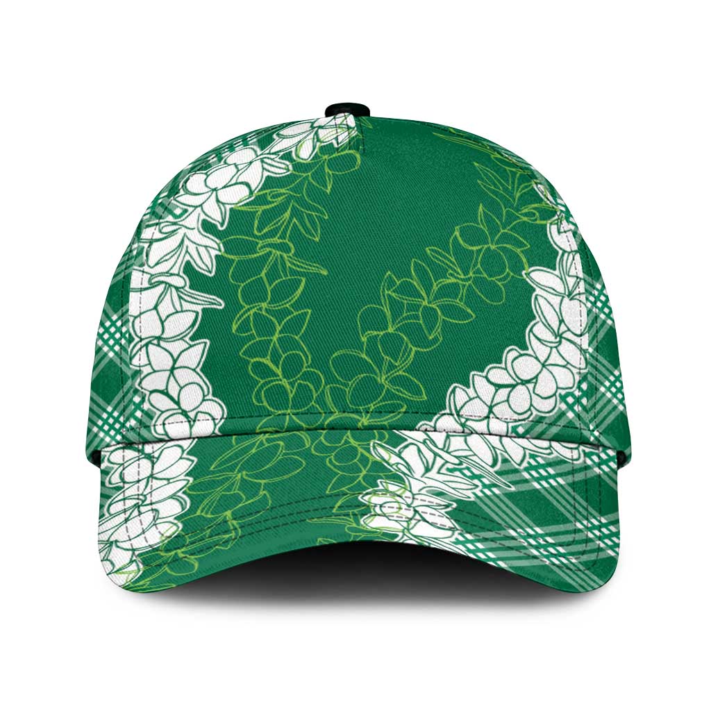 Hawaii Aloha Plumeria Lei Green Palaka Classic Cap LT7 Universal Fit Green - Polynesian Pride