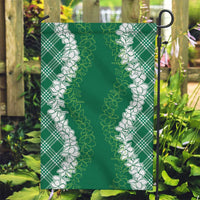 Hawaii Aloha Plumeria Lei Green Palaka Garden Flag LT7 Garden Flag Green - Polynesian Pride
