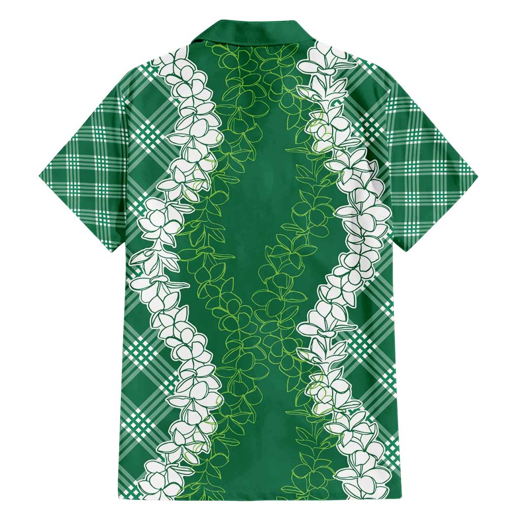 Hawaii Aloha Plumeria Lei Green Palaka Hawaiian Shirt LT7 - Polynesian Pride