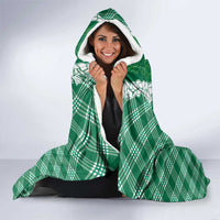 Hawaii Aloha Plumeria Lei Green Palaka Hooded Blanket LT7 - Polynesian Pride
