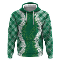 Hawaii Aloha Plumeria Lei Green Palaka Hoodie LT7 Pullover Hoodie Green - Polynesian Pride