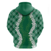 Hawaii Aloha Plumeria Lei Green Palaka Hoodie LT7 - Polynesian Pride