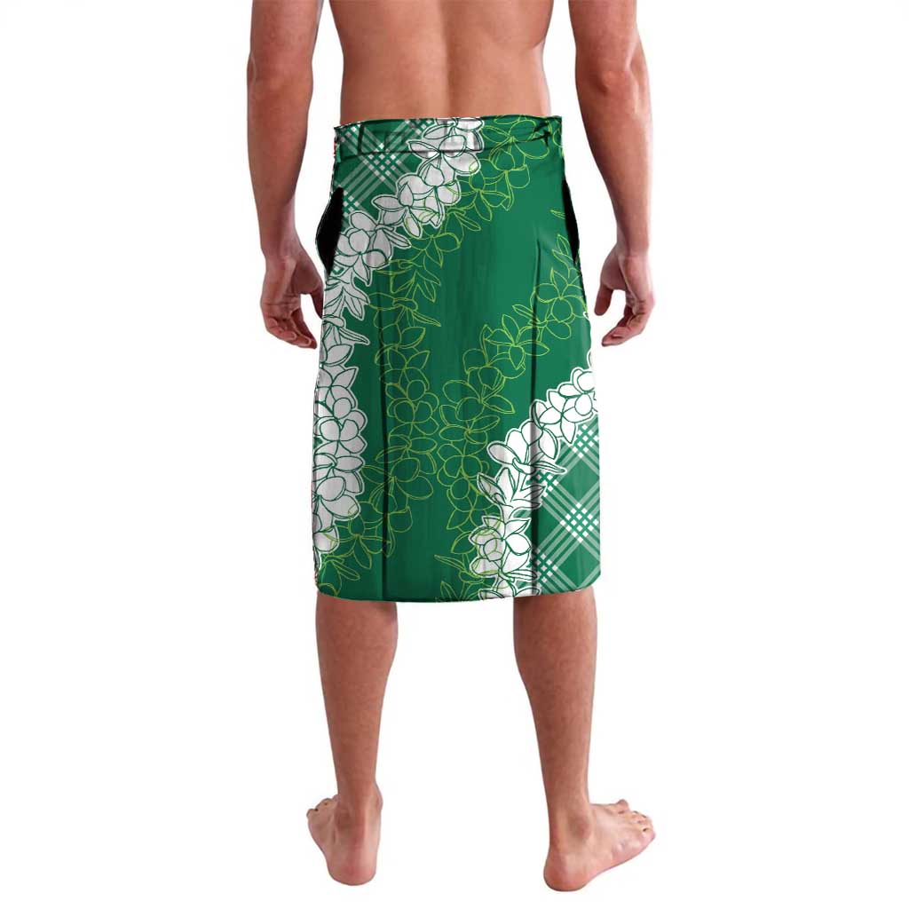 Hawaii Aloha Plumeria Lei Green Palaka Lavalava LT7 - Polynesian Pride