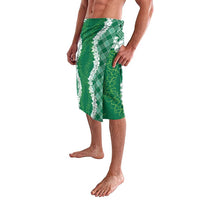 Hawaii Aloha Plumeria Lei Green Palaka Lavalava LT7 - Polynesian Pride