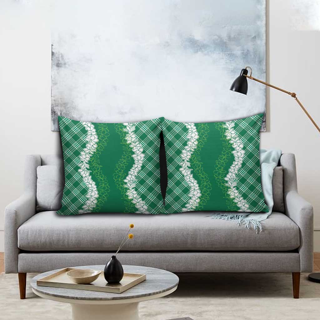 Hawaii Aloha Plumeria Lei Green Palaka Pillow Cover LT7 - Polynesian Pride
