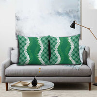Hawaii Aloha Plumeria Lei Green Palaka Pillow Cover LT7 - Polynesian Pride