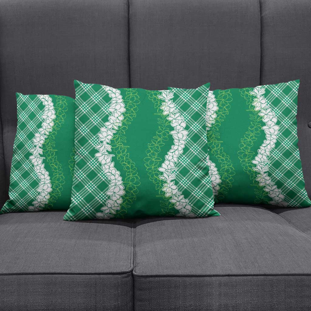 Hawaii Aloha Plumeria Lei Green Palaka Pillow Cover LT7 - Polynesian Pride
