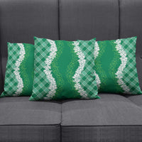 Hawaii Aloha Plumeria Lei Green Palaka Pillow Cover LT7 - Polynesian Pride