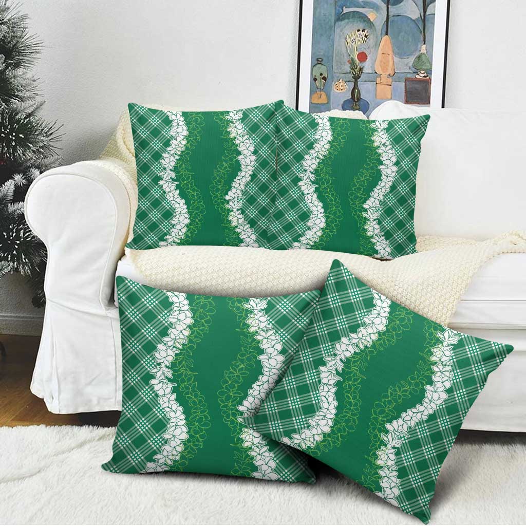 Hawaii Aloha Plumeria Lei Green Palaka Pillow Cover LT7 - Polynesian Pride