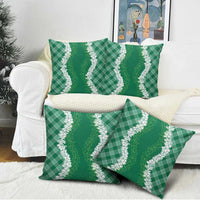 Hawaii Aloha Plumeria Lei Green Palaka Pillow Cover LT7 - Polynesian Pride