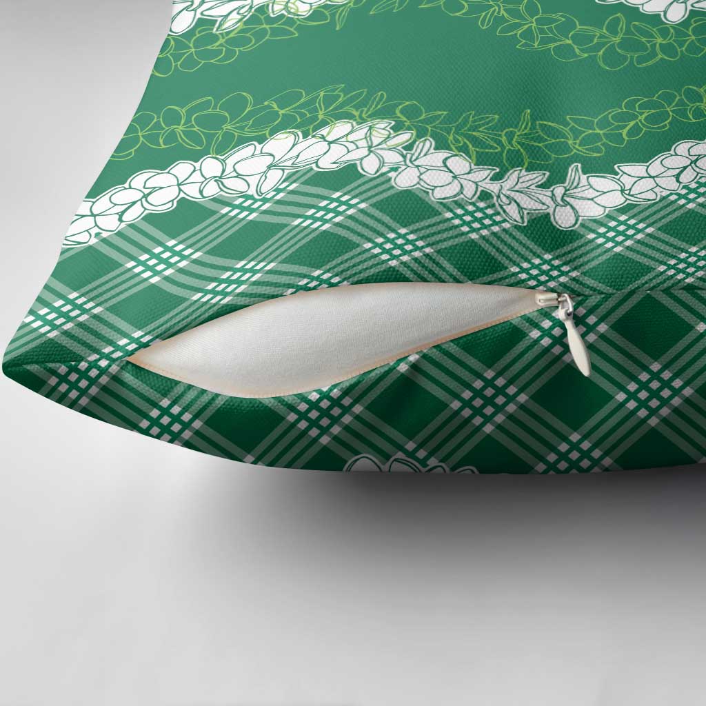 Hawaii Aloha Plumeria Lei Green Palaka Pillow Cover LT7 - Polynesian Pride