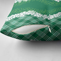 Hawaii Aloha Plumeria Lei Green Palaka Pillow Cover LT7 - Polynesian Pride