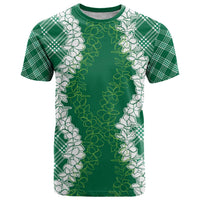 Hawaii Aloha Plumeria Lei Green Palaka T Shirt LT7 Green - Polynesian Pride