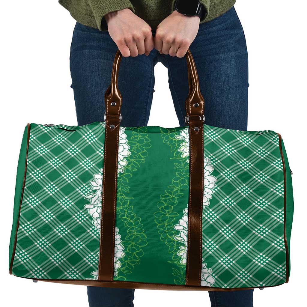 Hawaii Aloha Plumeria Lei Green Palaka Travel Bag LT7 Green - Polynesian Pride